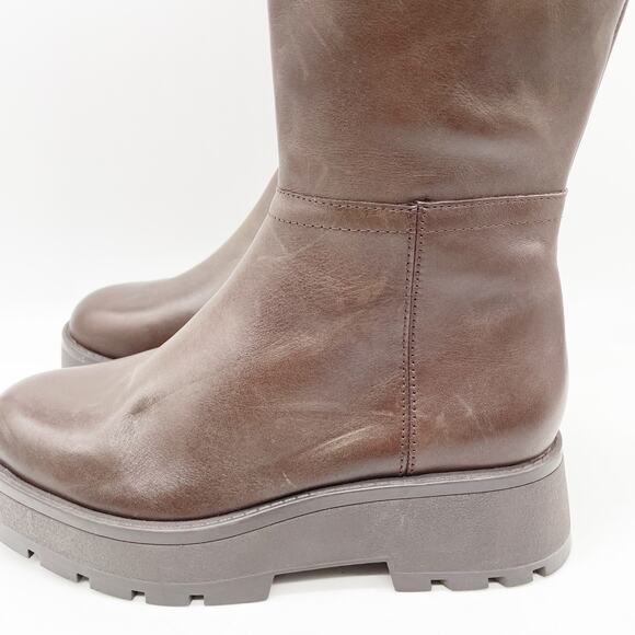 Vince Camuto Women's Nettrio Leather SideZip Over The Knee Boots Brown Size 5.5M - Picture 11 of 13